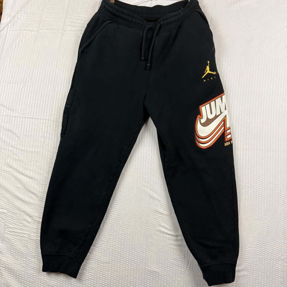 Jordan Jumpman NBA World Champs 91 92 93 Fleece Sweatpants Black Mens L
